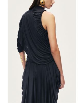Women's Asymmetric Draped Blouse