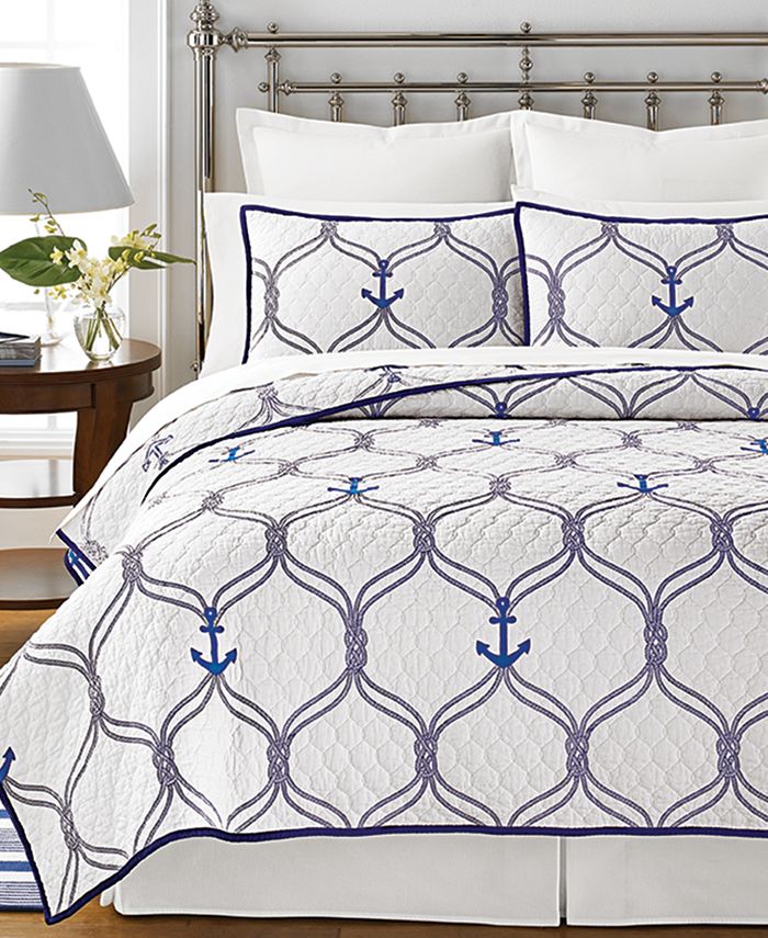 Martha Stewart Collection 100 Cotton Hyannis Twin Quilt, Created for