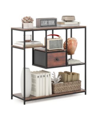 Behind Couch Console Table with Storage, Slim Entryway Sofa Table