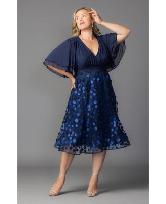 Plus Size Pretty Petals Mesh Cocktail Dress