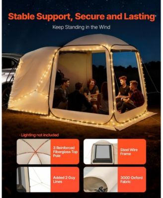 Pop Up SUV Tailgate Screen Tent 6x6 ft for 4-6 People with Carry Bag and Netting Sides