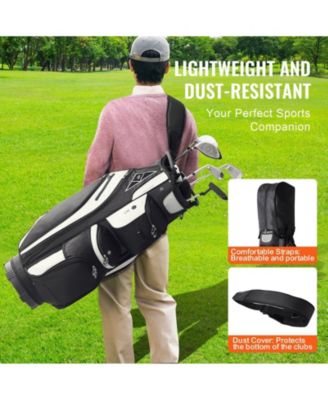 Golf Cart Bag with 14-Way Divider Top, 36" Premium Cart Bag with 13 Pockets, Handles, Dust Cover & Detachable Straps