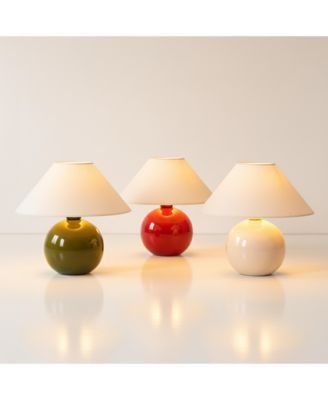 Fiona Classic Ceramic LED Table Lamp with Fabric Empire Shade