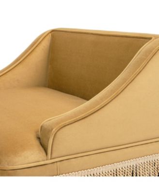 Performance Velvet Princess Pet Bed Sofa with Fringe Skirt by Duchess,Gold Yellow