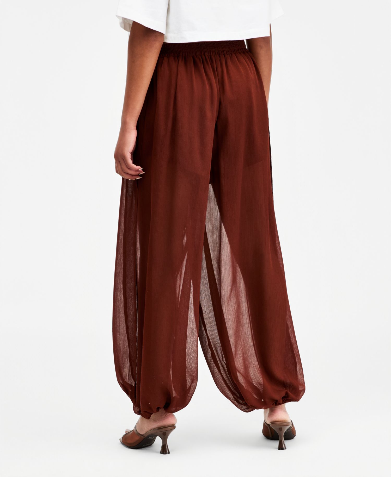 Women's High-Rise Sheer Balloon Pants