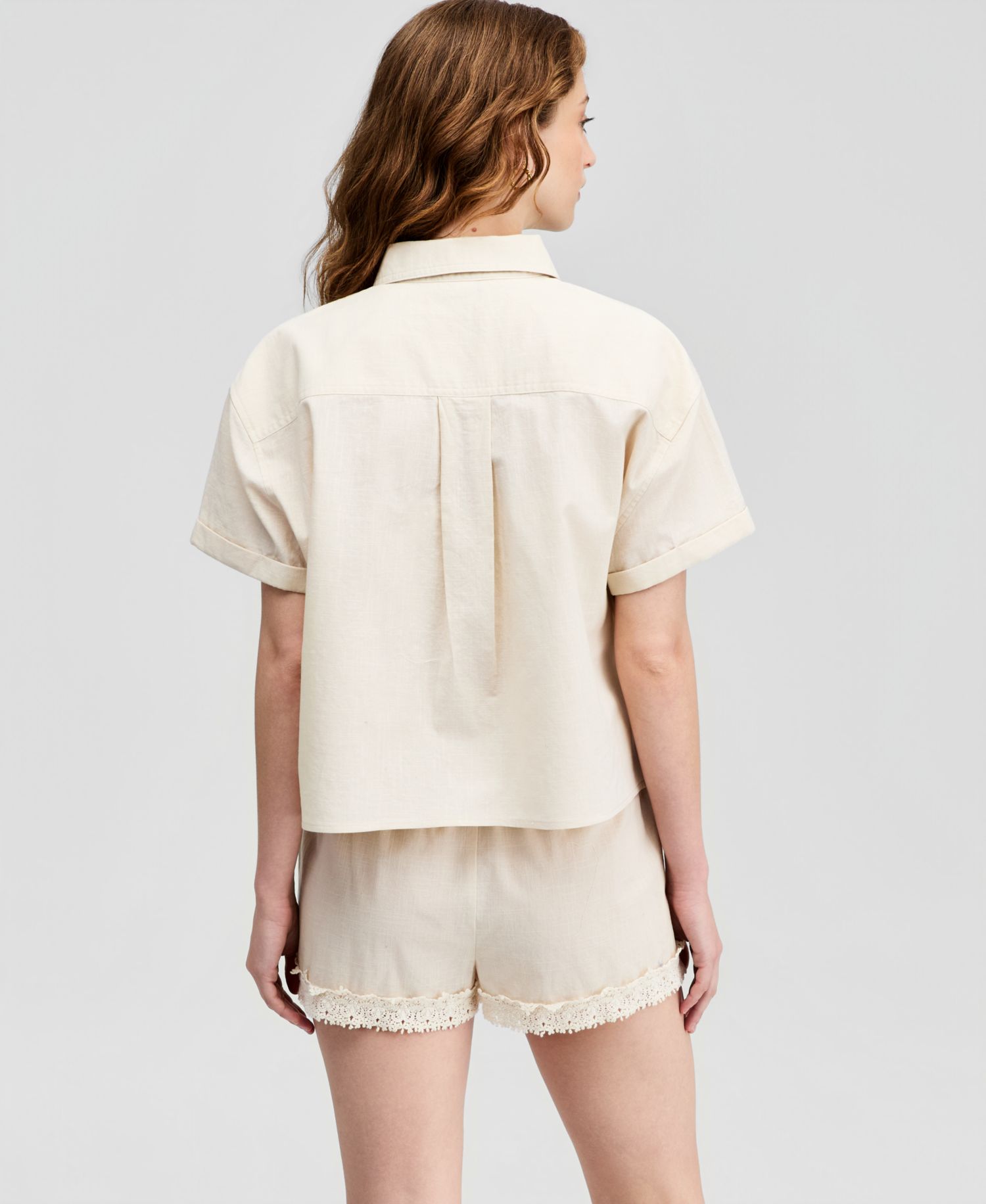 Women's Floral Embroidered Camp Shirt