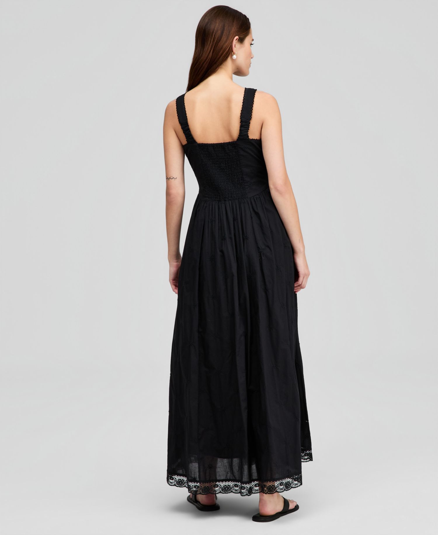 Petite Embroidered Square-Neck Dress