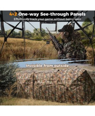 2-6 Person Side-by-Side Hunting Blinds Double One-way See-through Ground Blinds