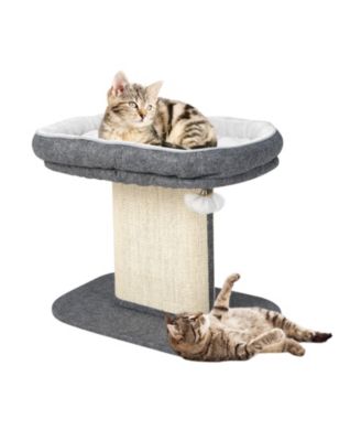 Cat Tower Modern with Large Plush Perch and Sisal Plate