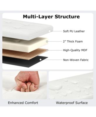 43-Inch Folding Storage Ottoman Bench with Foot Rest