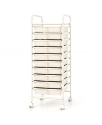 10 Drawer Rolling Storage Cart Organizer with 4 Universal Casters