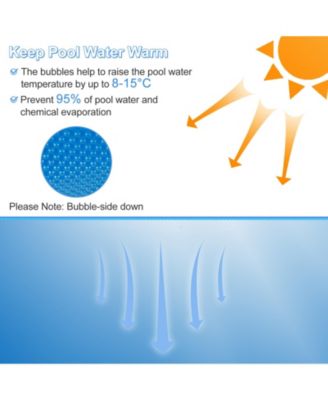 12 x 24 Feet Rectangle Swimming Pool Cover 12-MIL Heat Retaining Pool Solar Blanket with Carrying Bag