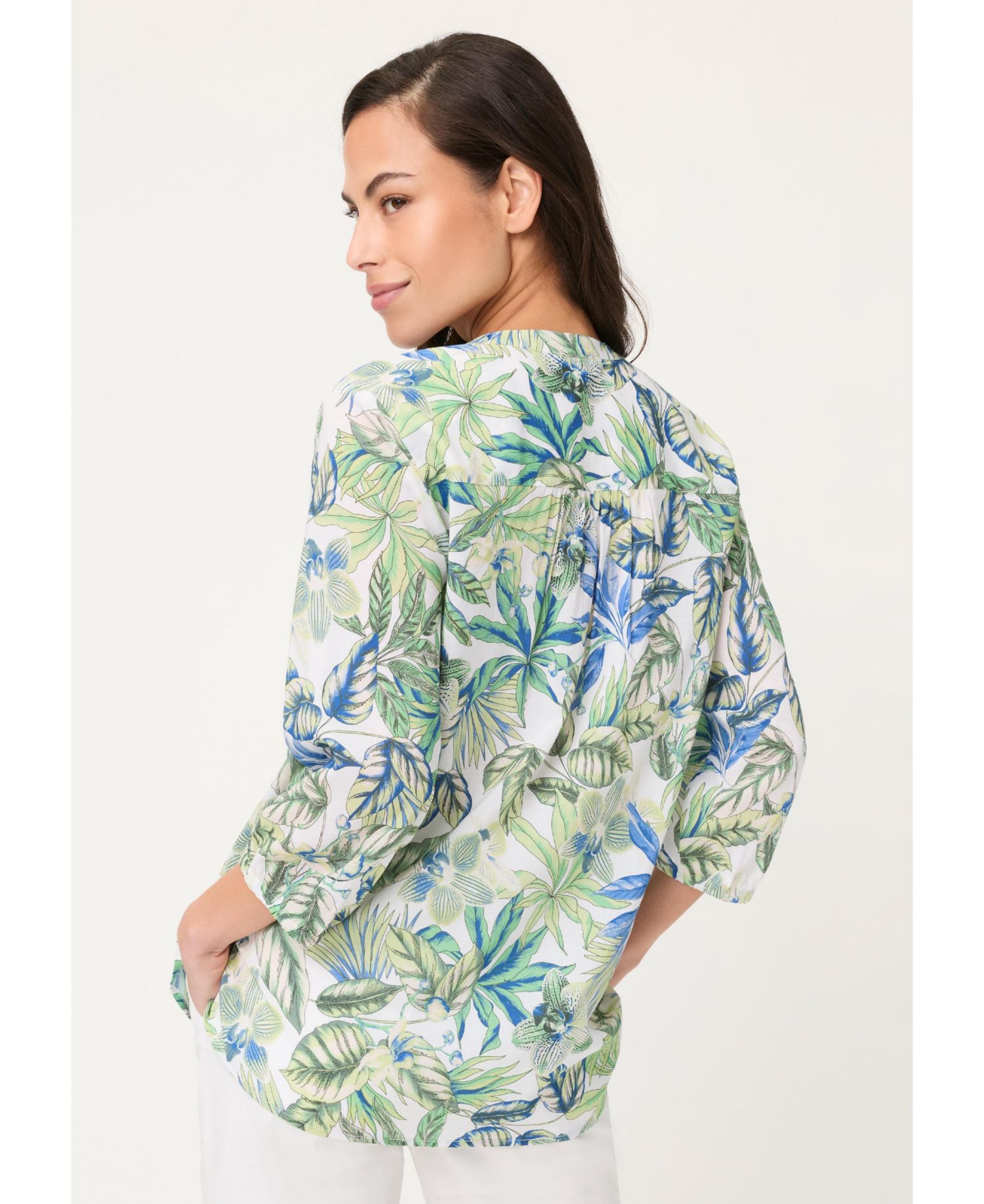 Women's Botanical Print Tunic Shirt