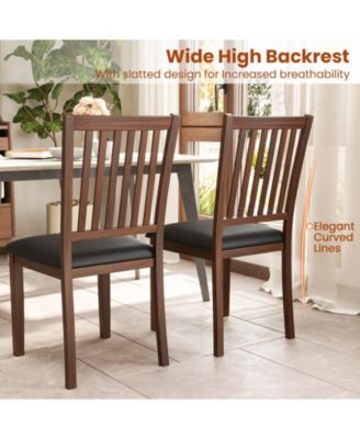 Upholstered Modern Dining Chair Set of 2 with Slanted High Backrest