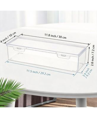 Clear Stackable Organizer Box with Lid for Crafts Tools Makeup 1.3 qt