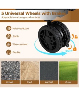 Large Foldable Utility Cart with Two Tier Storage and Handle