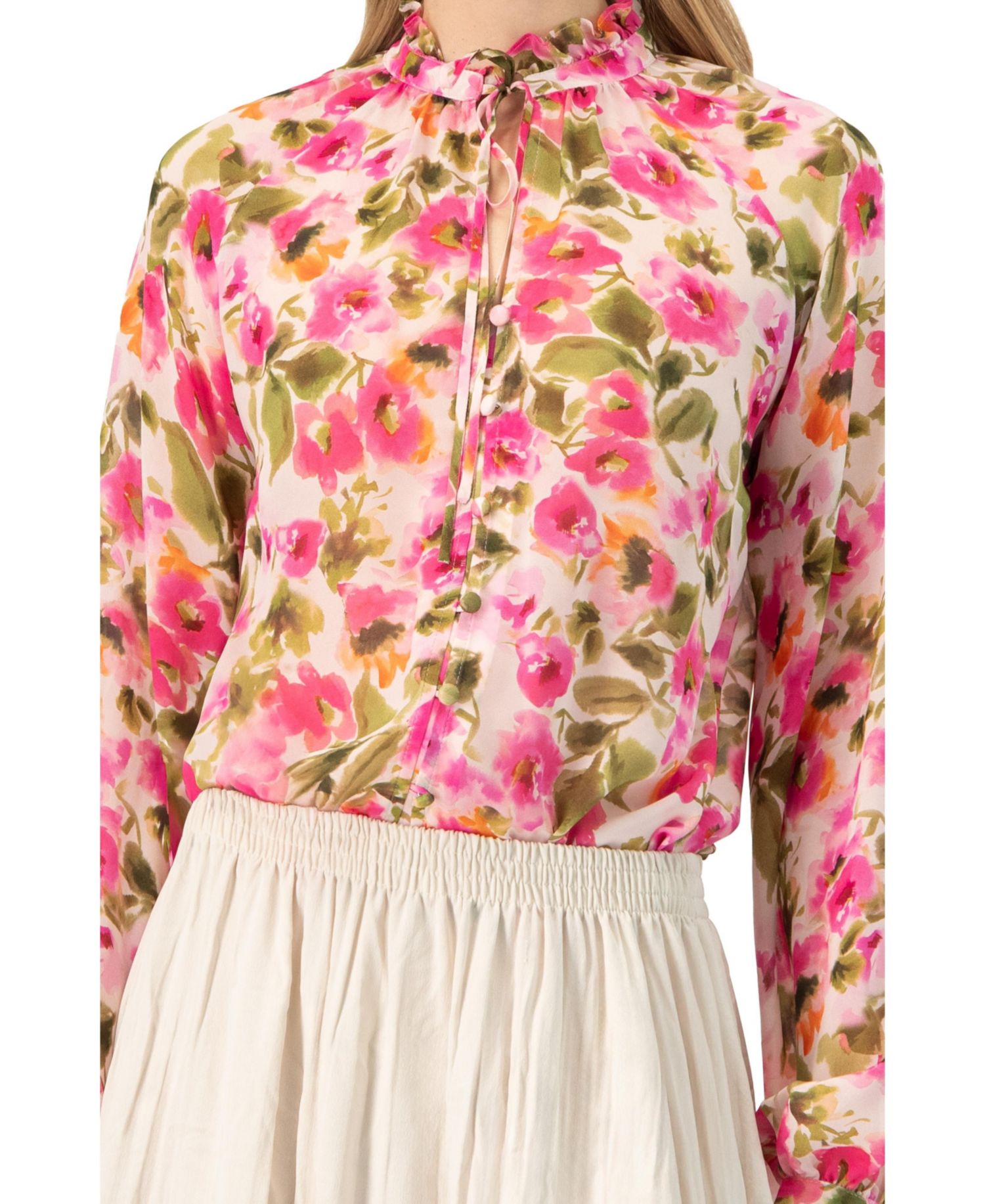 Women's Floral High Neck Blouse