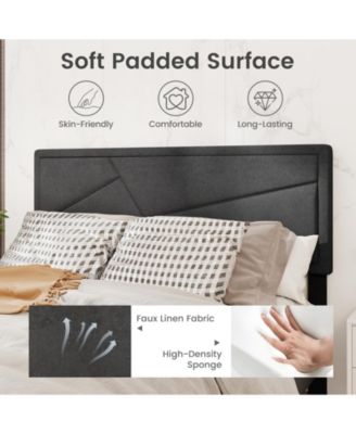 Queen Size Upholstered Platform Bed Frame with High Headboard