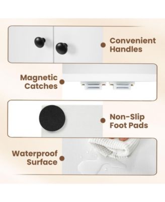 44 Inches Tall Bookshelf with Doors and Adjustable Shelf-1 Piece