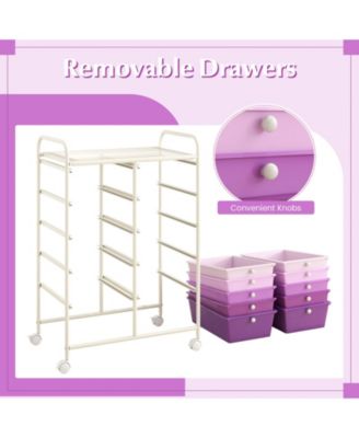 10-Drawer Rolling Storage Cart