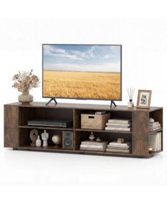 8-Shelf Open Entertainment Center for TVs up to 65 inch