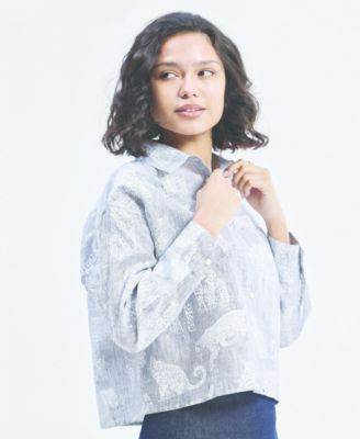 Women's Oversized Boxy-fit Shirt in Animal Print