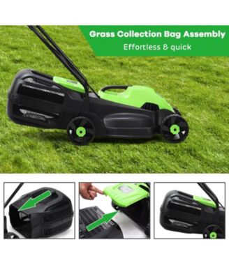 13 Inch Electric Push Lawn Corded Mower with Grass Bag