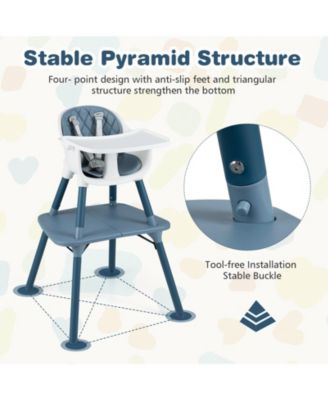 4-in-1 Baby Convertible Toddler Table Chair Set with PU Cushion