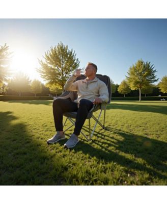 Oversized Padded Camping Chair 450 lbs with Dual Cup Holders