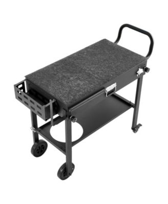 Foldable Outdoor Grill Cart 31x17 Inch Magnetic Tool Rack