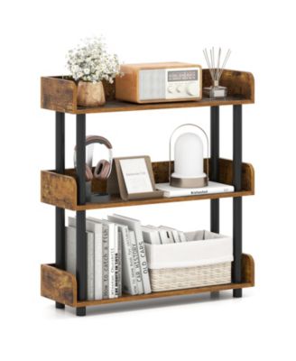 3-Tier Bookshelf with Anti-Tipping Kit and Industrial Storage Unit for Living Room