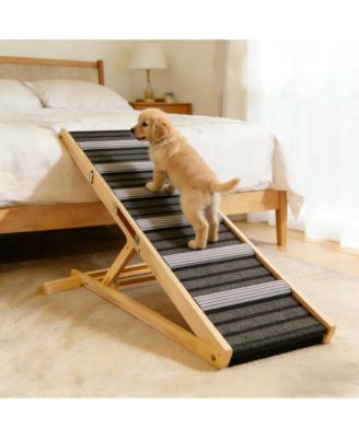 Adjustable Dog Ramp for Couch, 6 Heights 14"-25" with Non-Slip Pad, Portable Stable Pet Steps for Small Dogs, Sofa and Stairs
