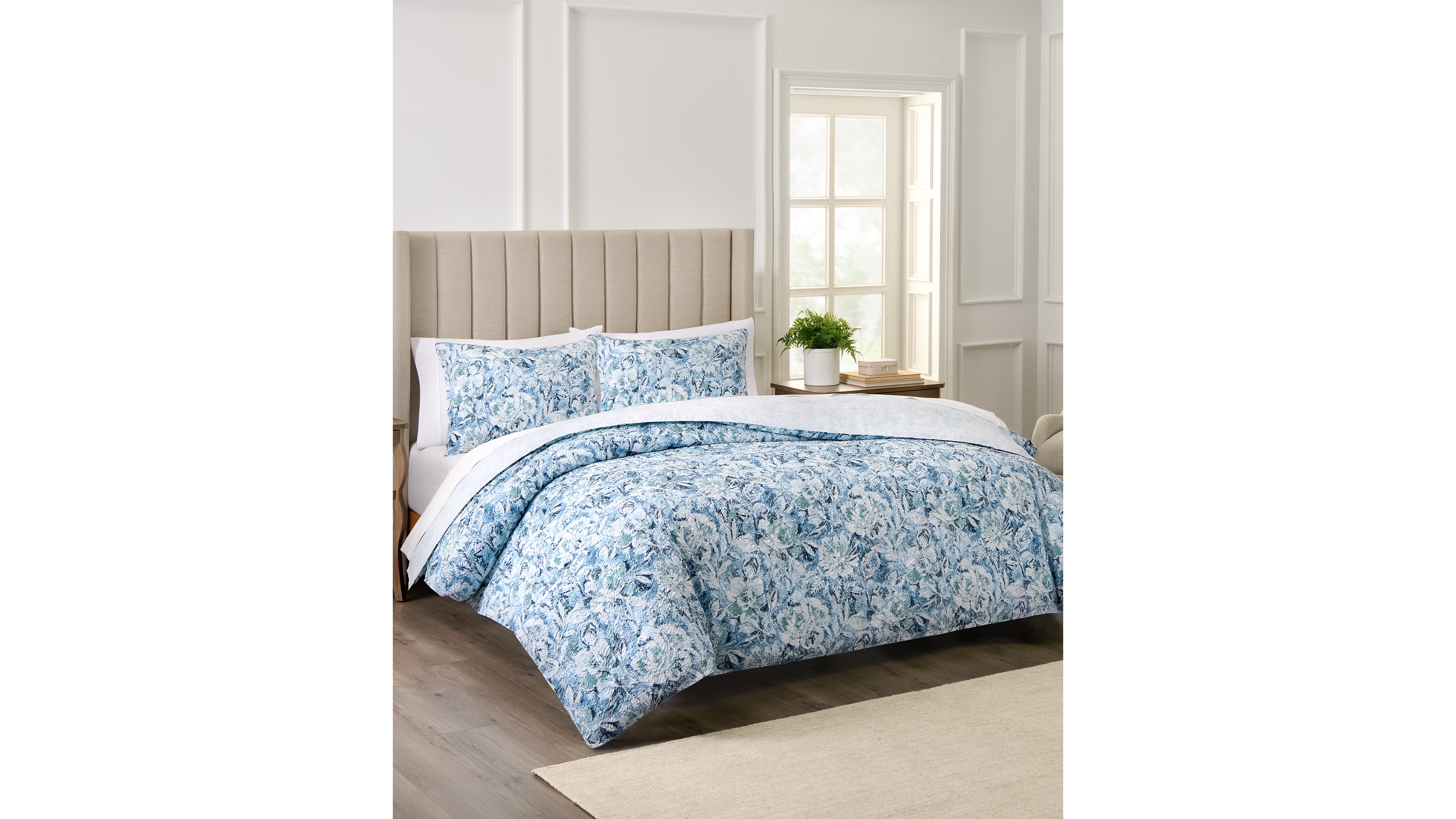Waverly Hayden Microfiber Percale 3-Pc. Comforter Set, Queen