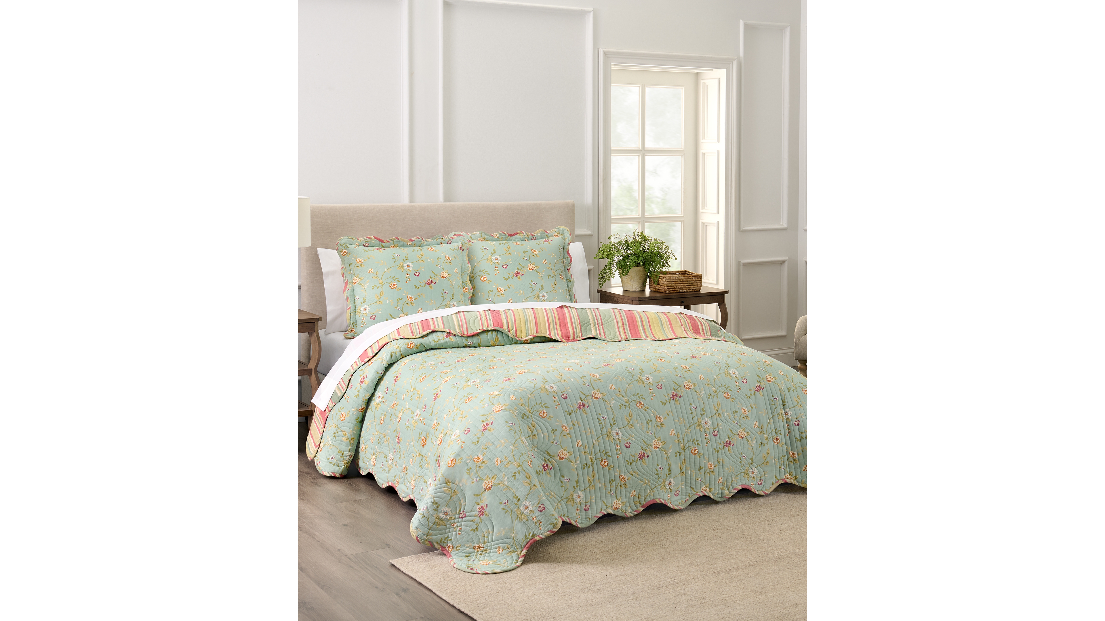 Waverly Garden Glitz Cotton 3-Pc. Quilt Set, King