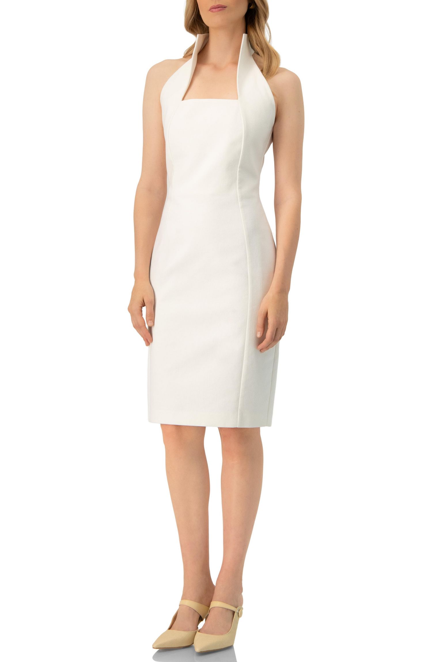 Women's High Neck Cotton Mini Dress