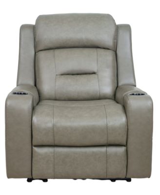 Belber Leather 41.75" Power Motion Lay Flat Recliner
