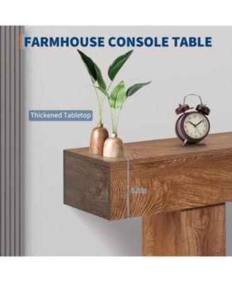 63" Wood Console Table for Entryway, Rectangular Sofa Table Behind The Couch, Modern Farmhouse Console Tables for Entrance, Hallway