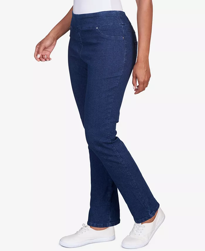 Petite Mid-Rise Pull-On Straight Extra Stretch Denim Pant - thumbnail 6
