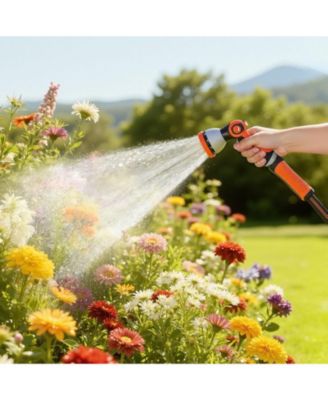 Garden Hose, 200 ft 5/8", Heavy Duty Hose with 10 Mode Nozzle for Gardening