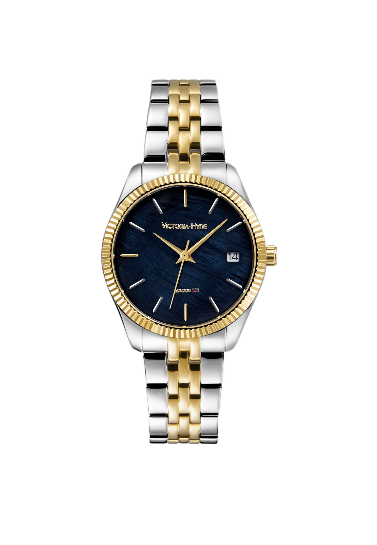 Women's Watch Dial Calendar Stainless Steel Strap Victoria Hyde