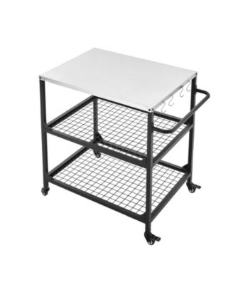 Stainless Steel Outdoor Grill Cart  with Mesh Shelves