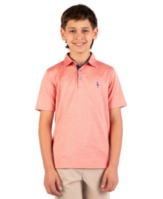 Boys Melange Mesh Performance Polo