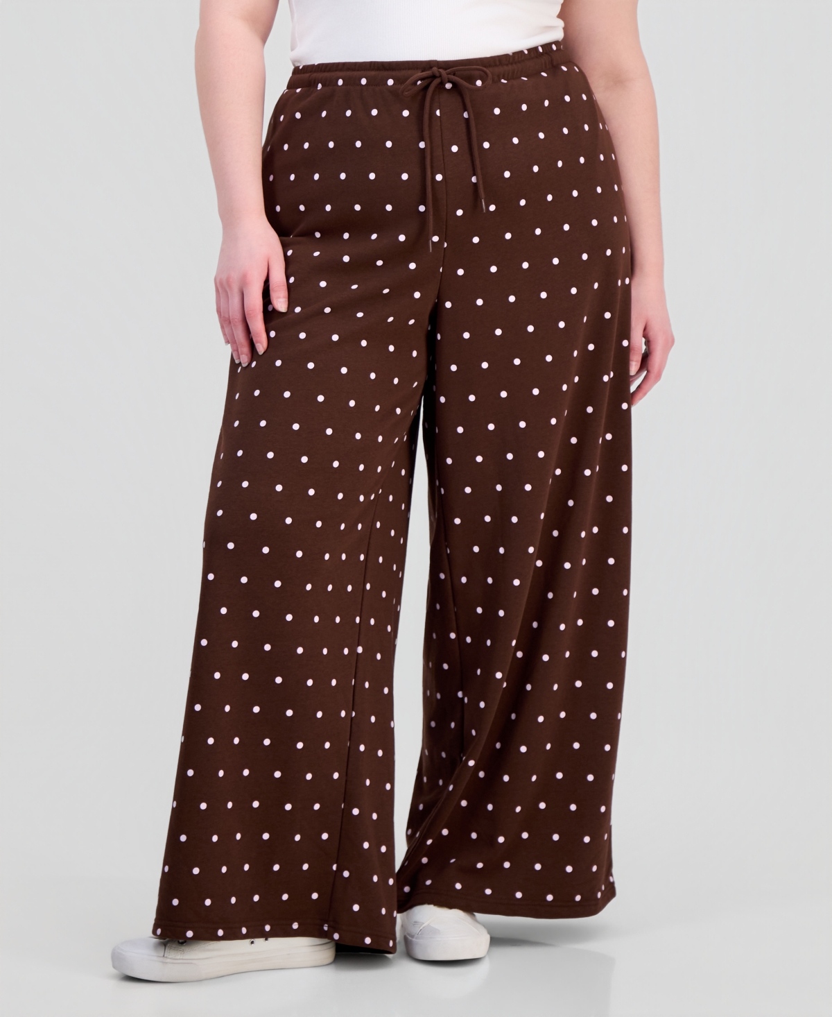 Rebel Veil Trendy Plus Wide-Leg Drawstring Sweatpants