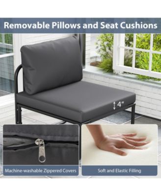 Outdoor Patio Chairs Set of 2 with Removable Back and Seat Cushions