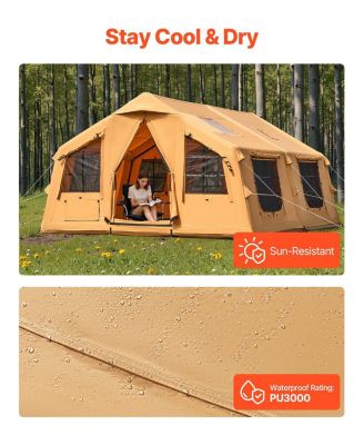 8 to 12 Person Inflatable Glamping Tent with Skylights