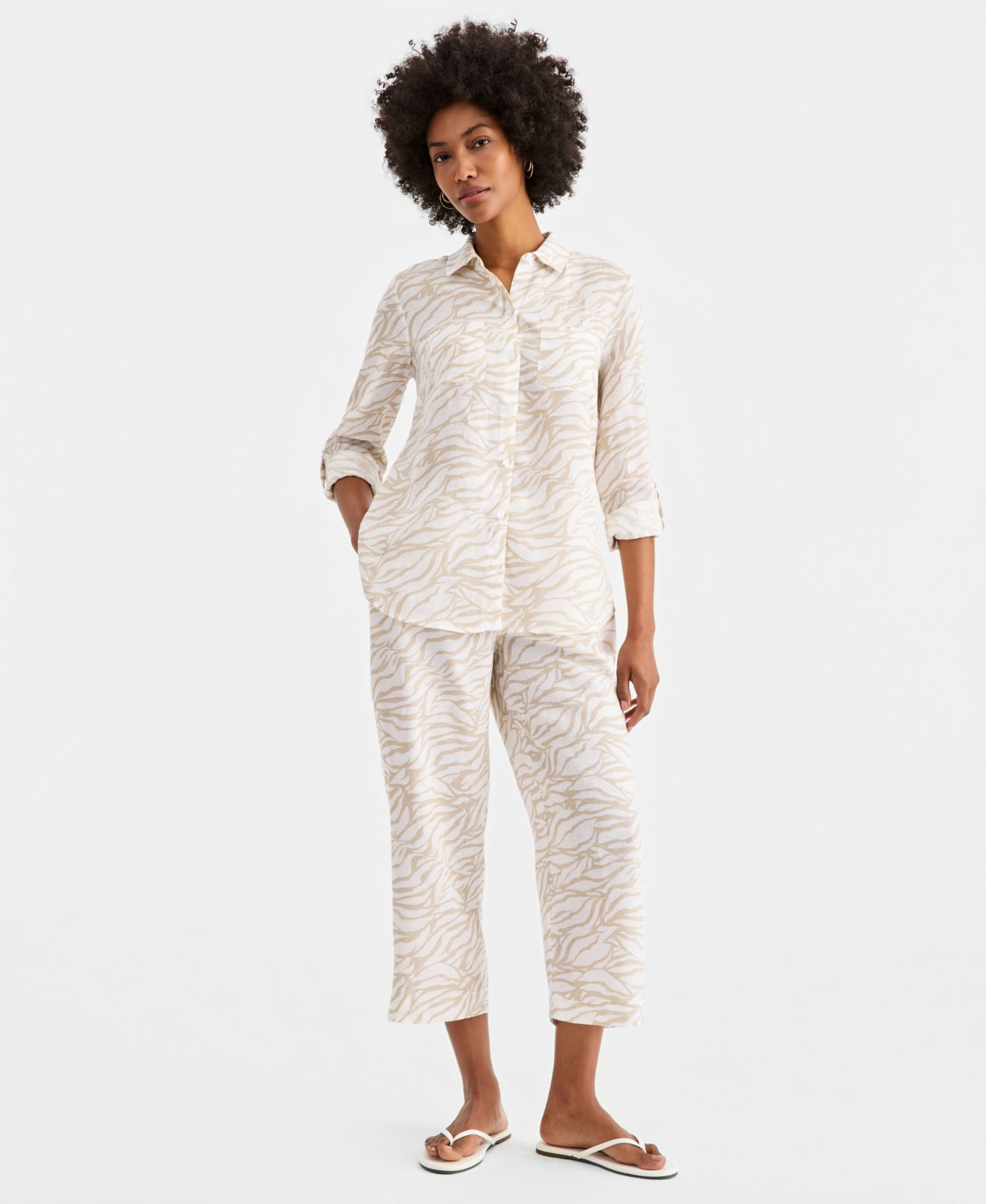 Women's 100% Linen Drawstring Pants