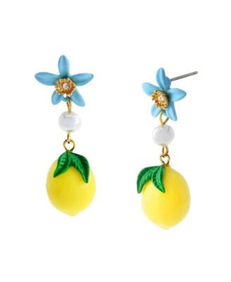 Faux Stone Girl Dinner Lemon Drop Earrings