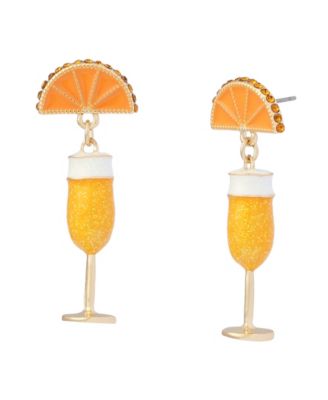 Faux Stone Girl Dinner Mimosa Drop Earrings