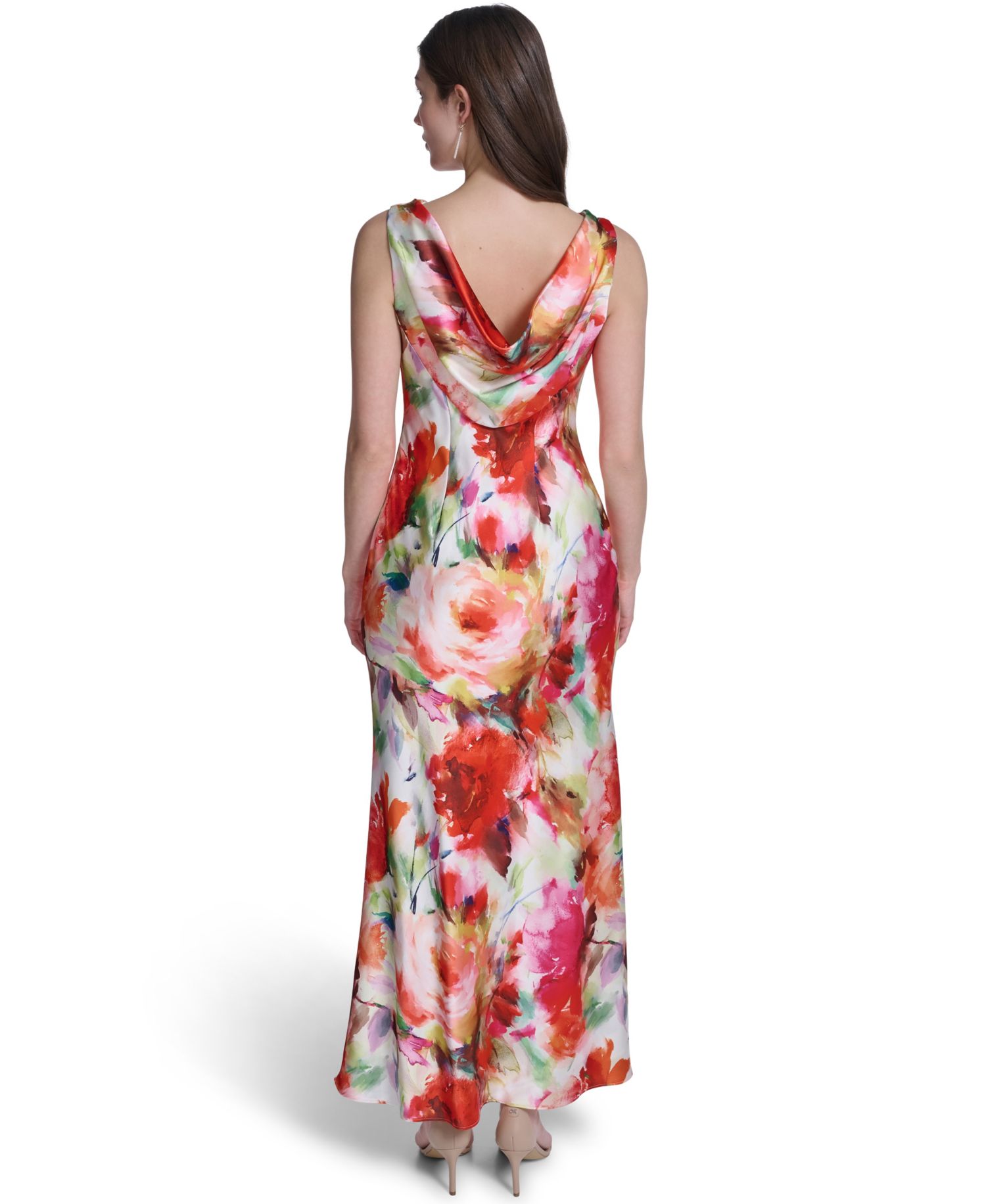 Women's Sleeveless Drape Cowl Neck Gown