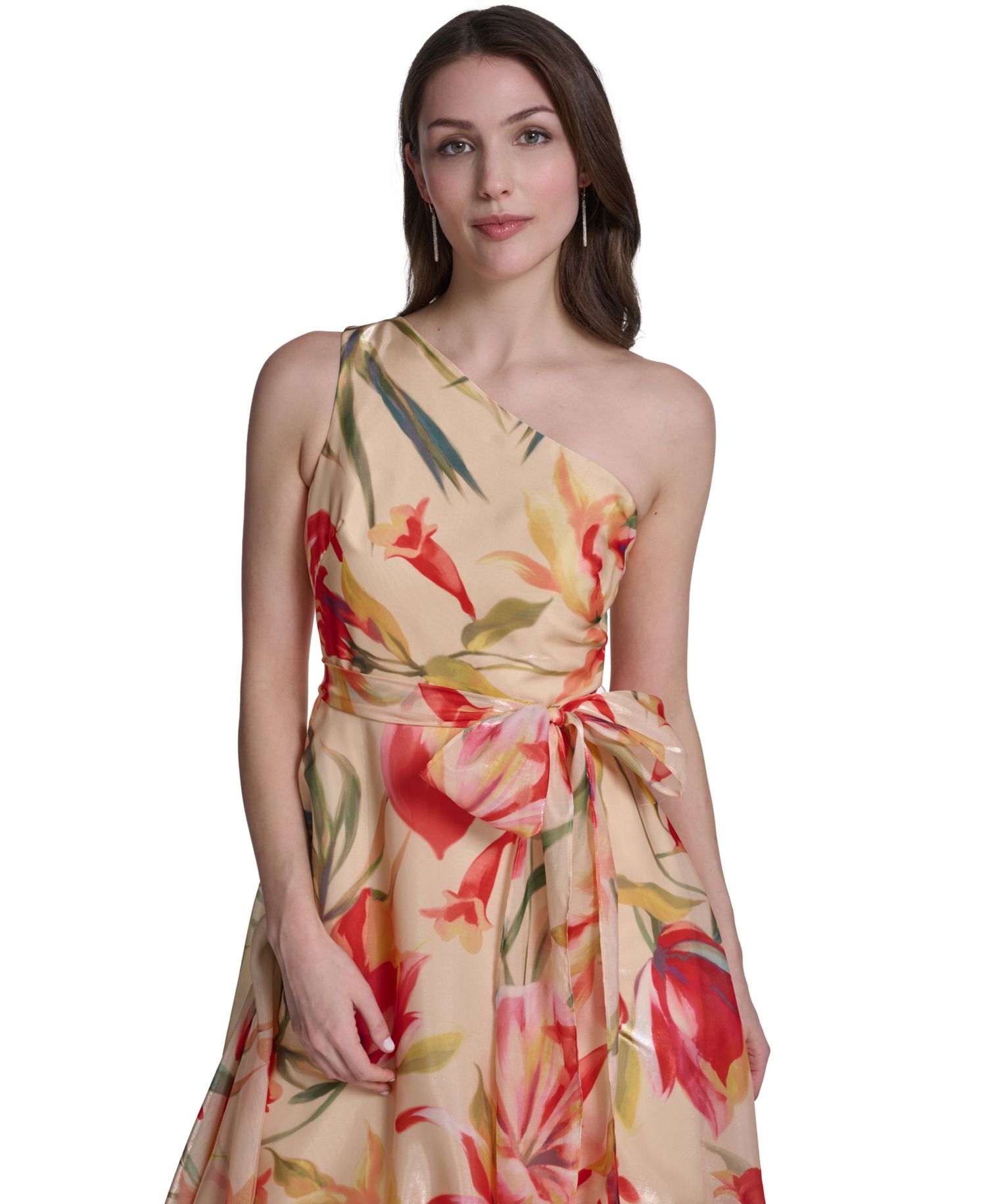 Women's One-Shoulder Sleeveless Ball Gown